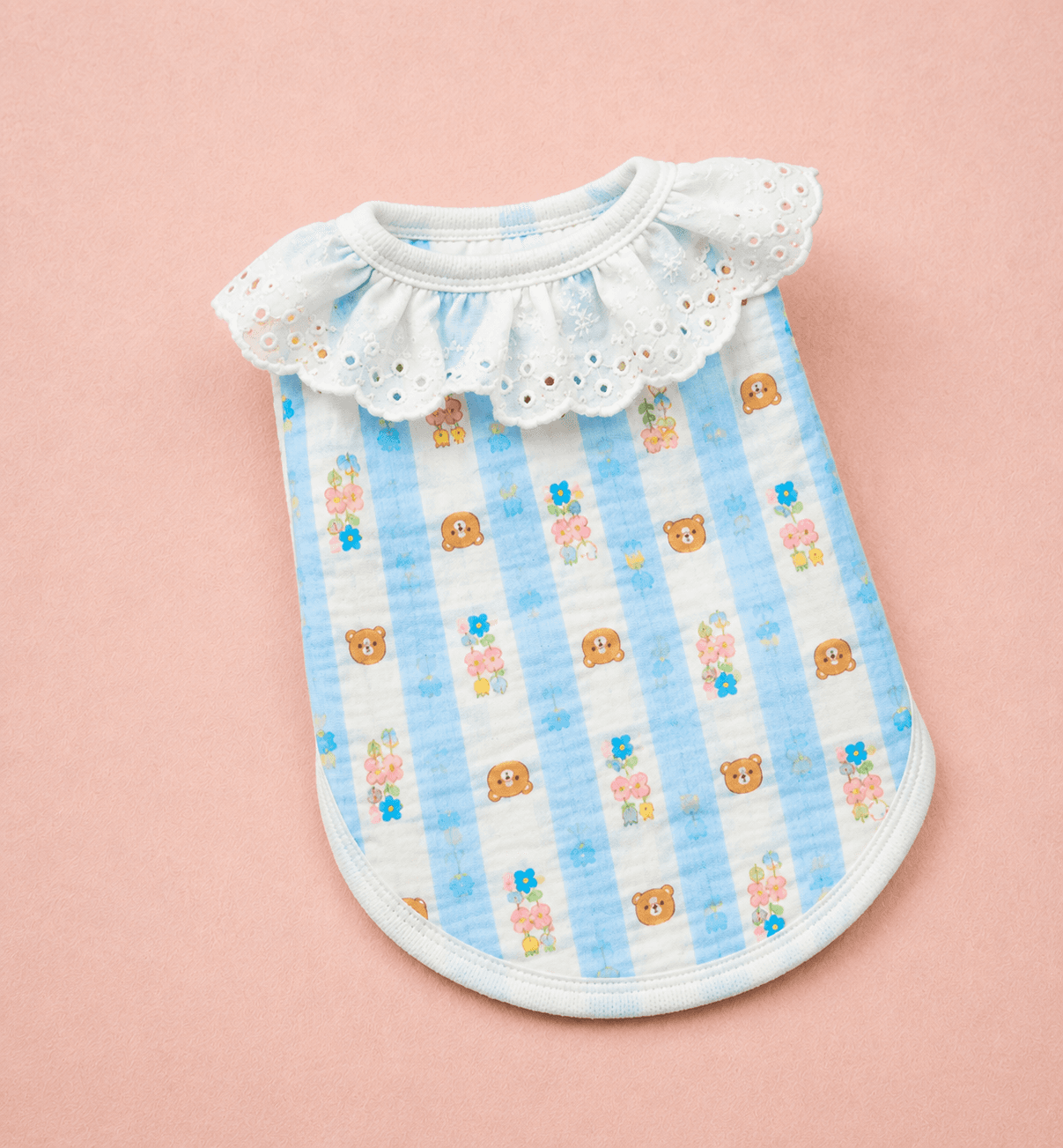 Lace Ruffle Floral Dog Shirt — Blue