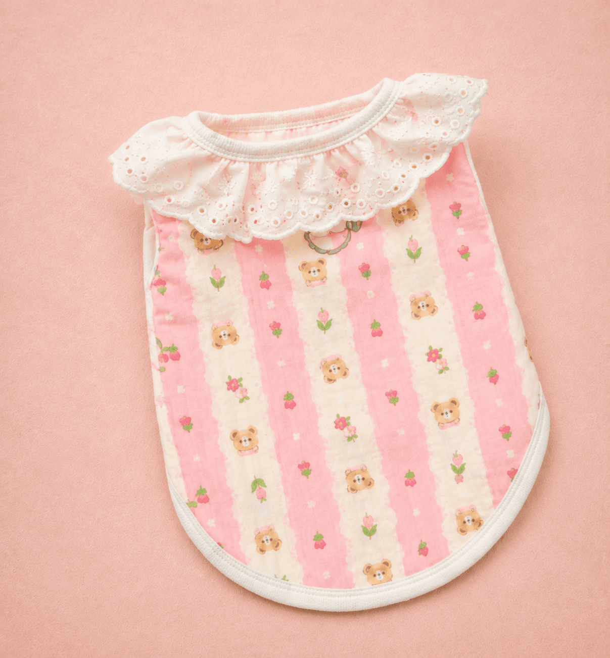 Lace Ruffle Floral Dog Shirt — Pink