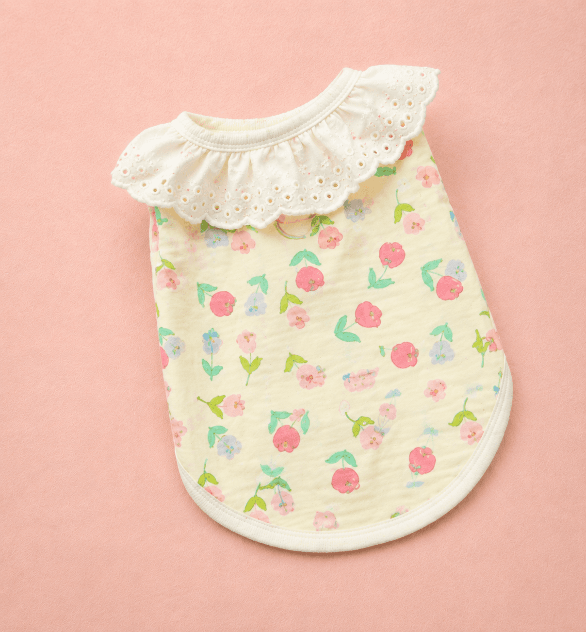 Lace Ruffle Floral Dog Shirt — Yellow Floral