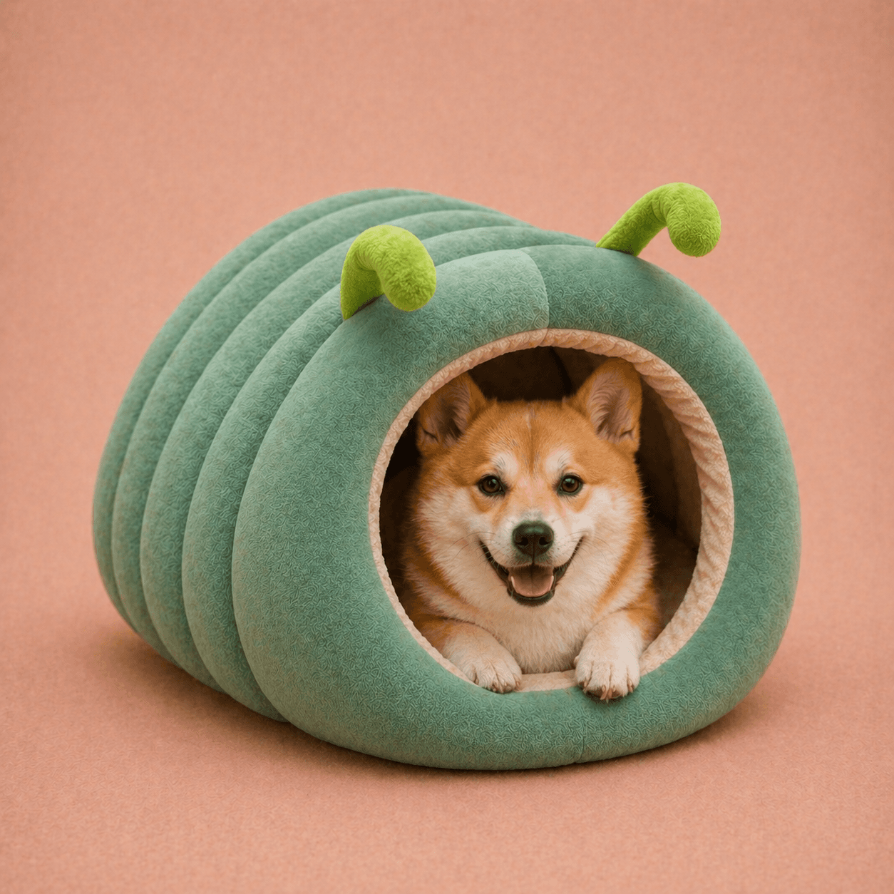 Pumpkin Velvet Cave Bed — detail view 2