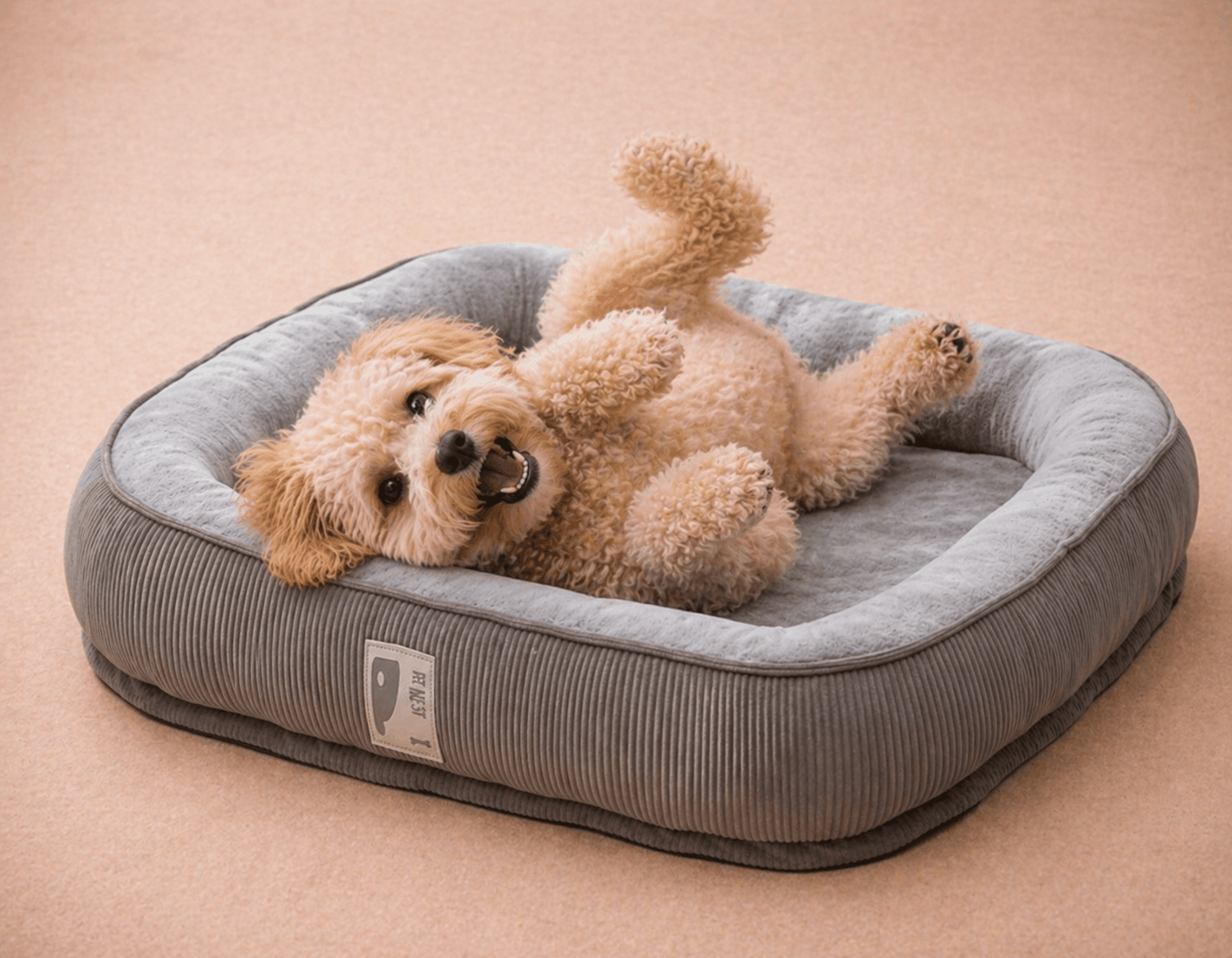 Corduroy Bolster Lounge Bed — detail view