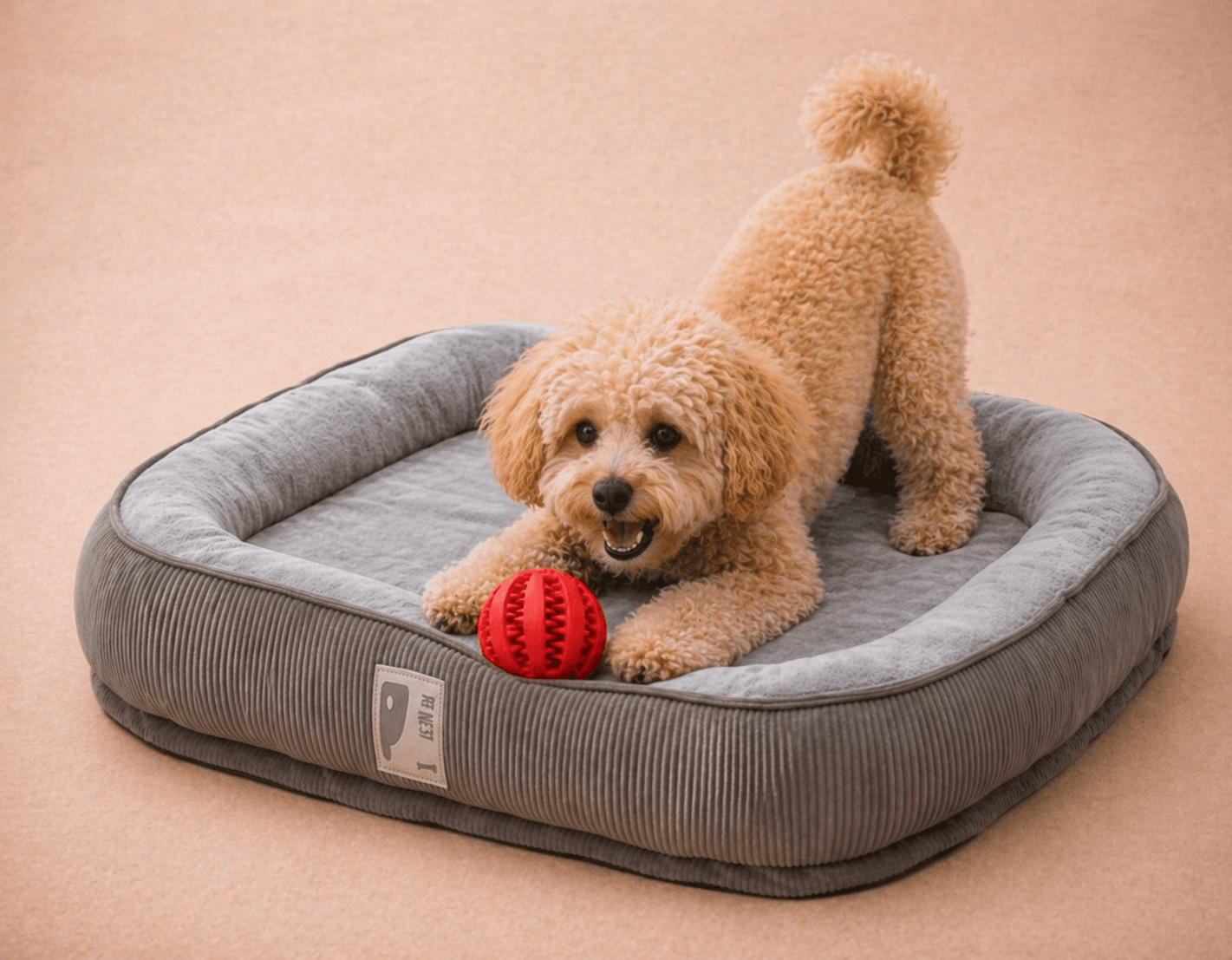 Corduroy Bolster Lounge Bed — detail view 2