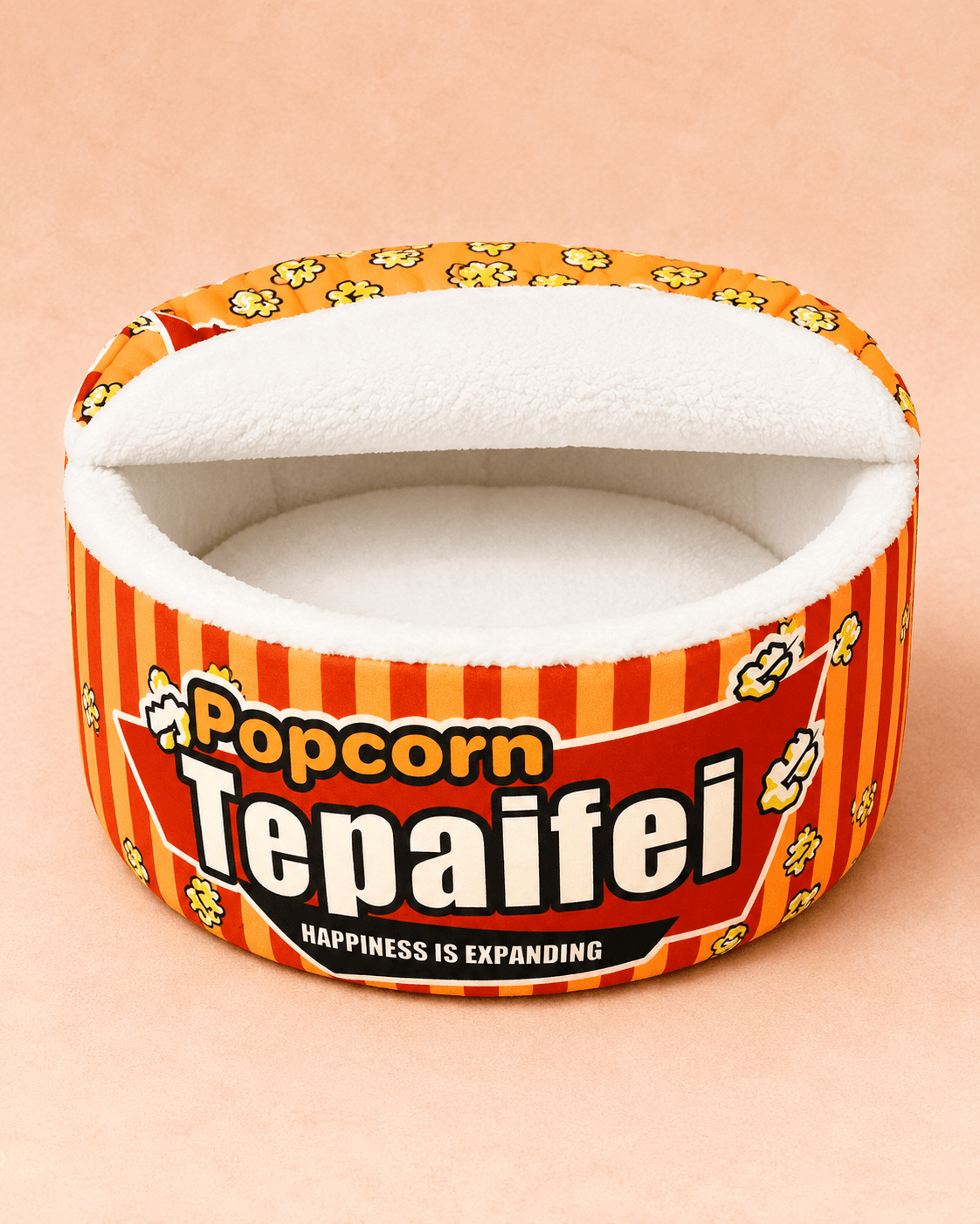 Ramen Cup Pet Bed — Yellow & Red - Medium