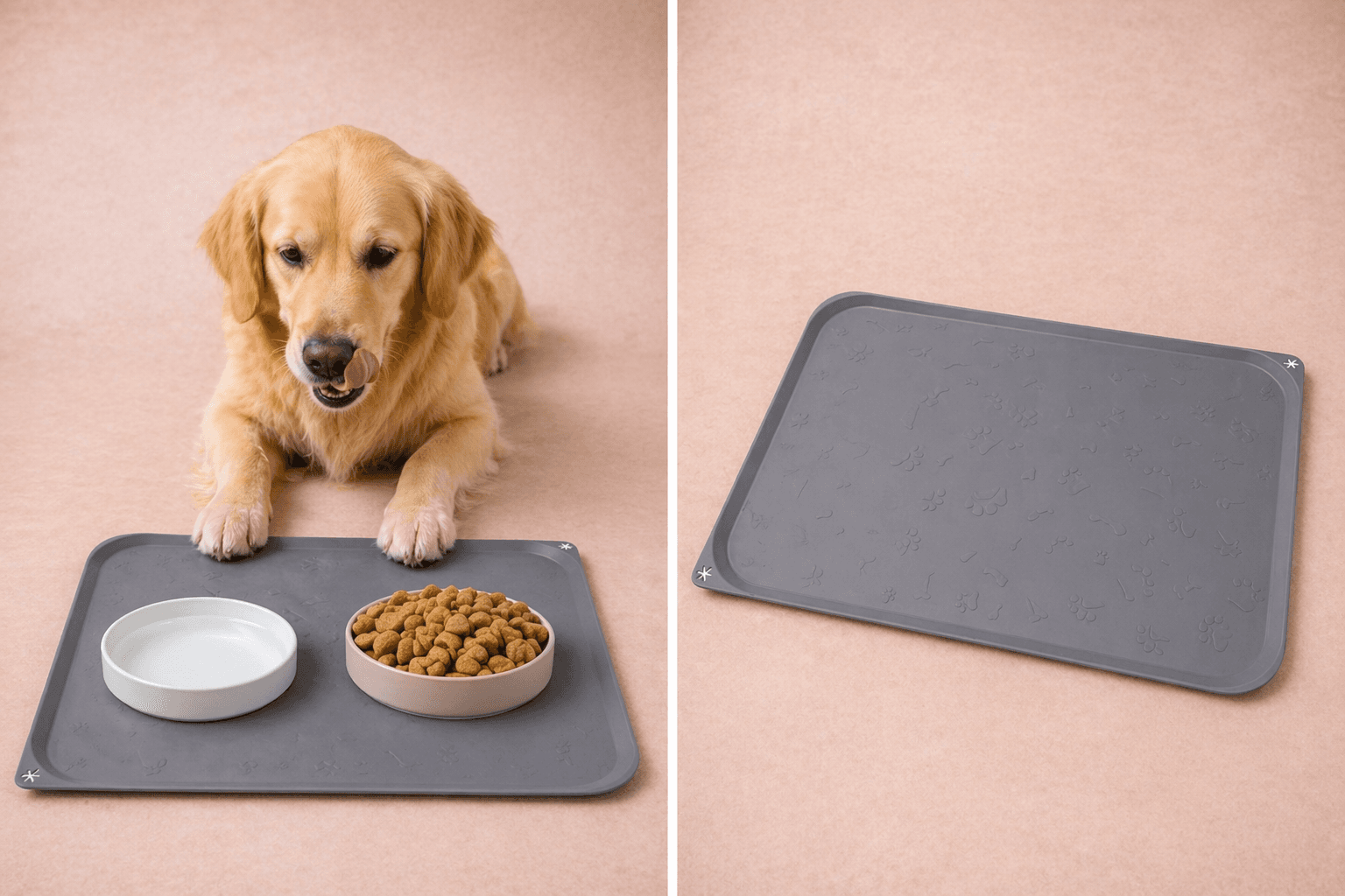 Grey silicone feeding mat