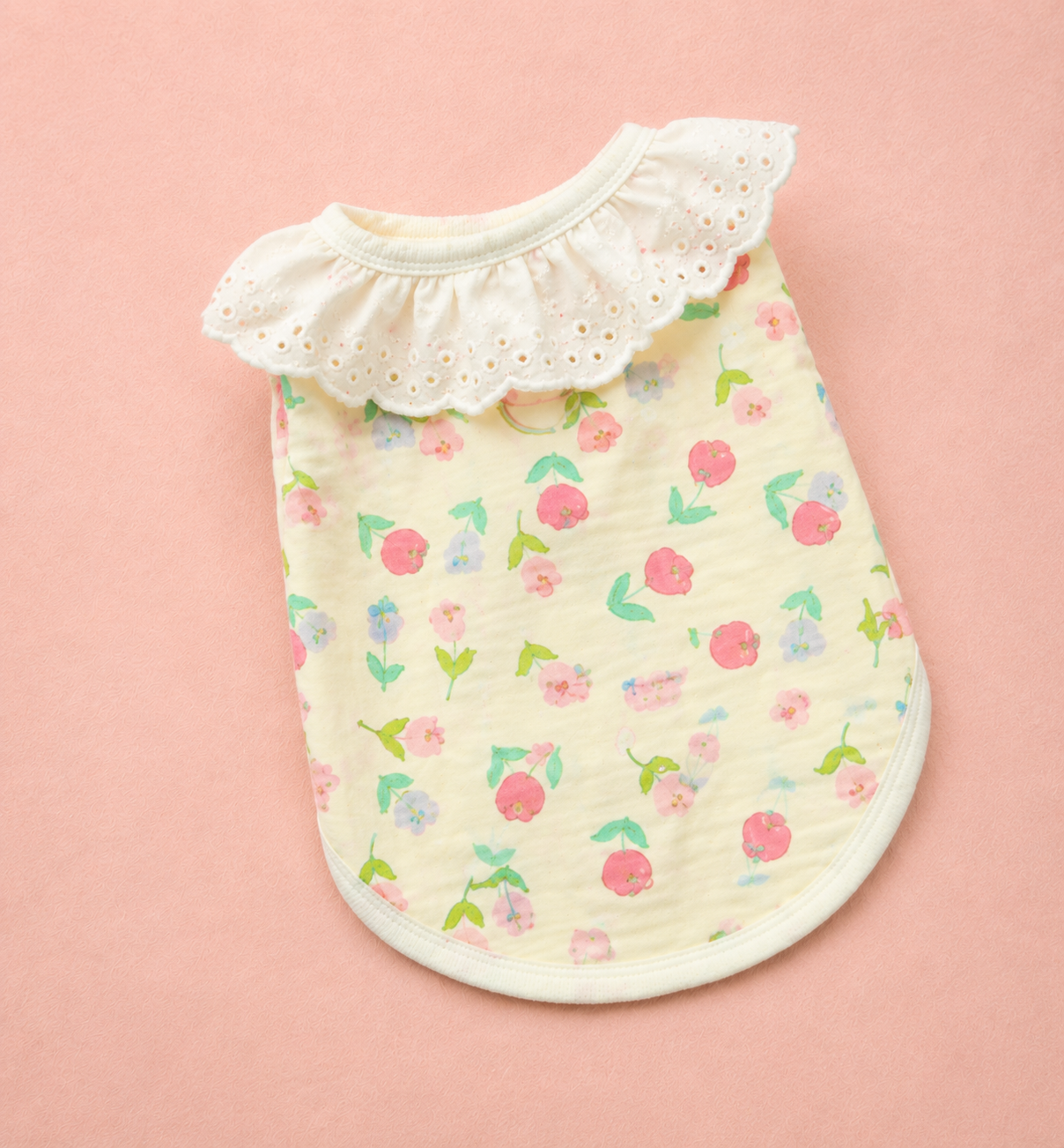 Lace Ruffle Floral Dog Shirt — Yellow Floral