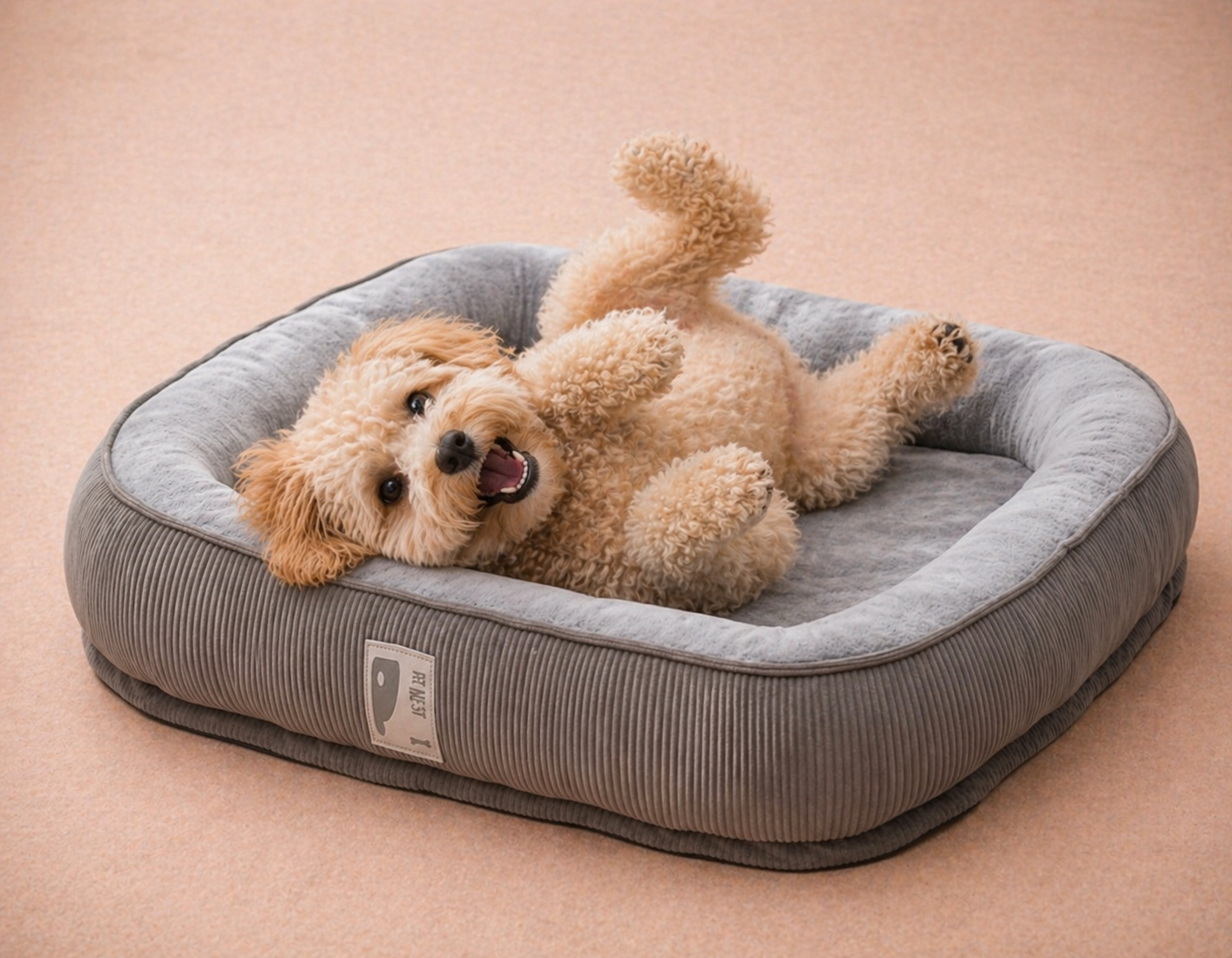 Corduroy Bolster Lounge Bed — detail view